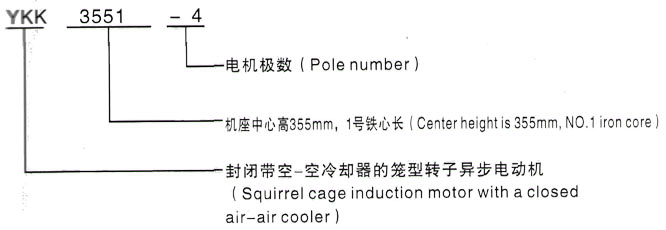 YKK系列(H355-1000)高压YE2-132S-6三相异步电机西安泰富西玛电机型号说明